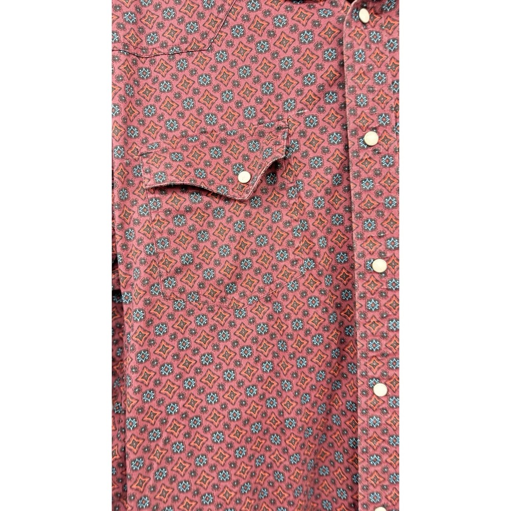Rafter C Shirt Mens XXL Burgundy Print  Flex Performance Western Pearl Snap